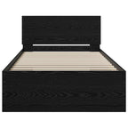 Estructura de cama con cabecero Roble Negro 80 x 200 cm
