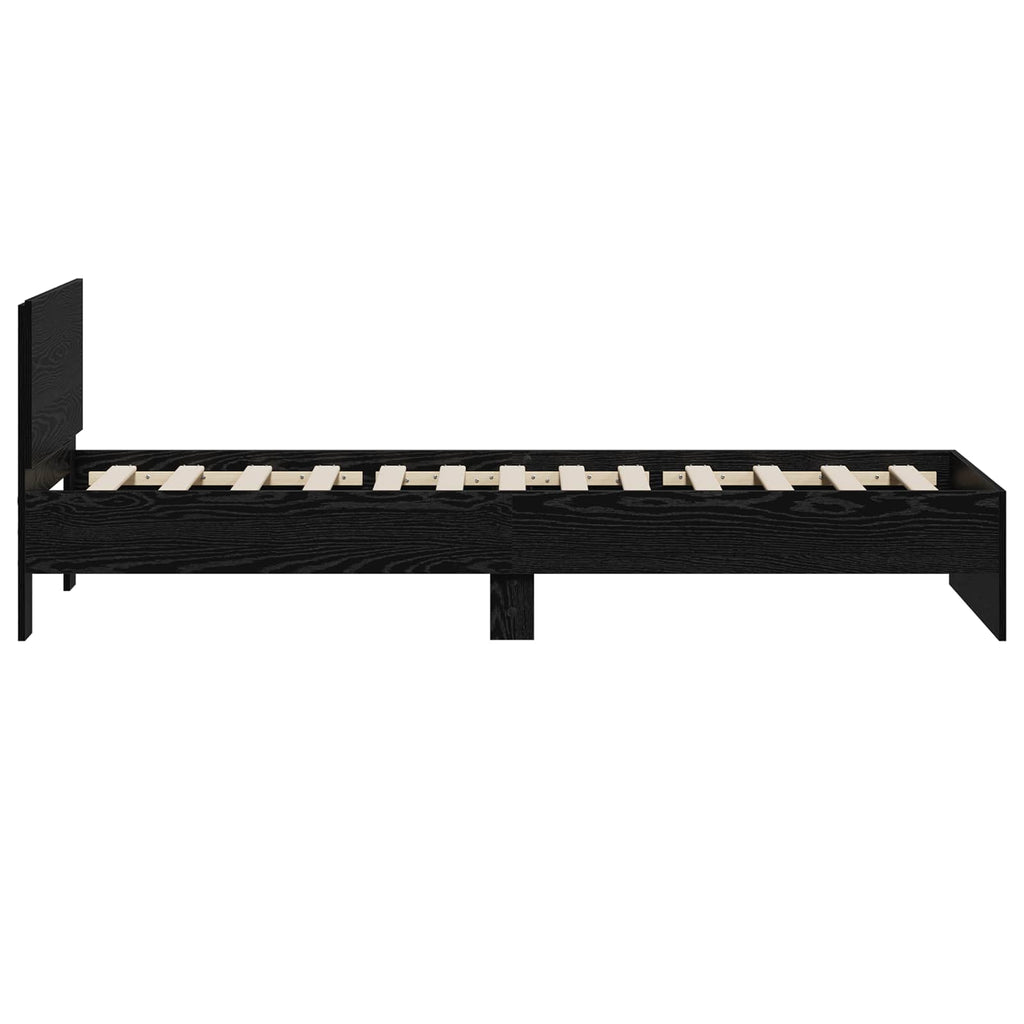Estructura de cama con cabecero Roble Negro 80 x 200 cm