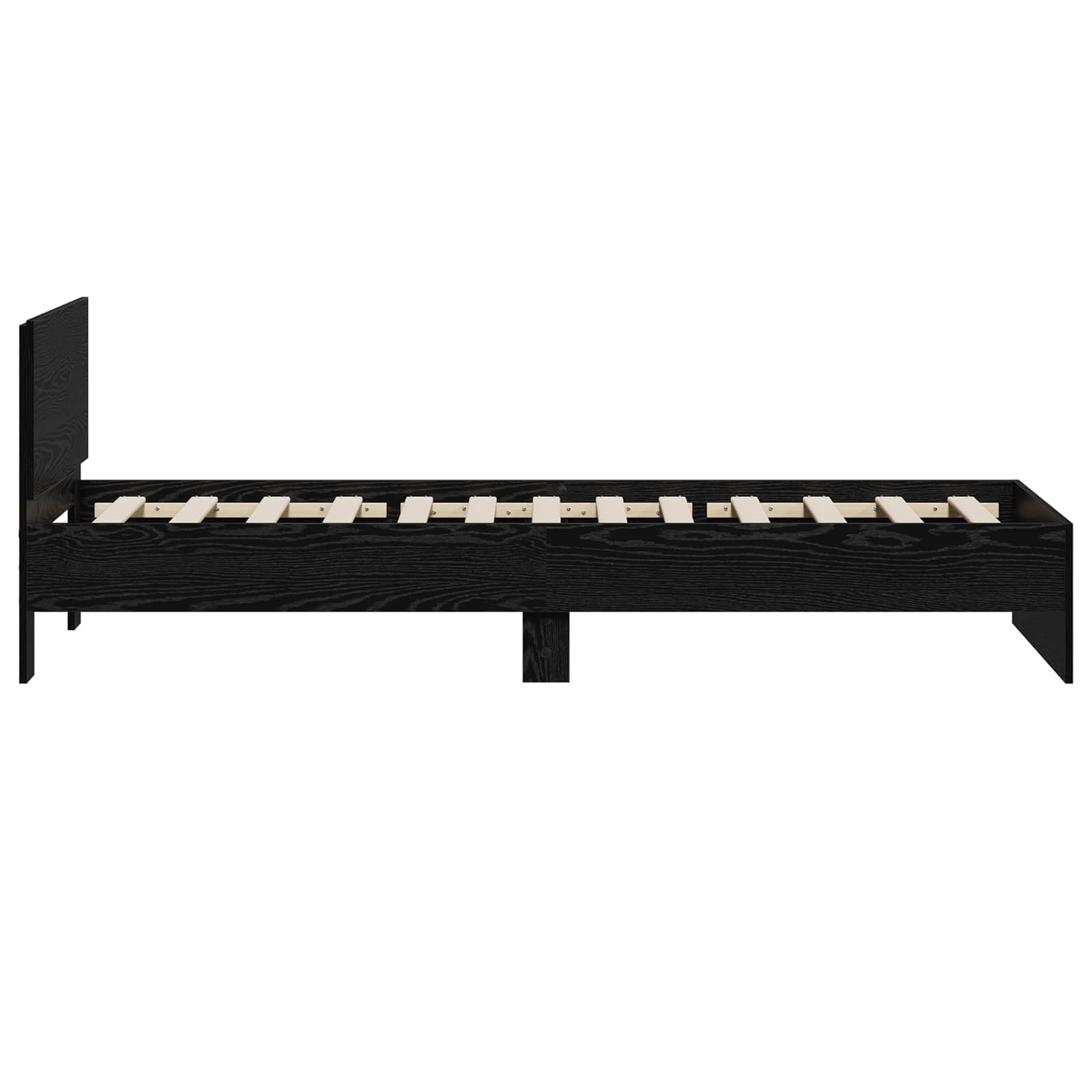Estructura de cama con cabecero Roble Negro 80 x 200 cm