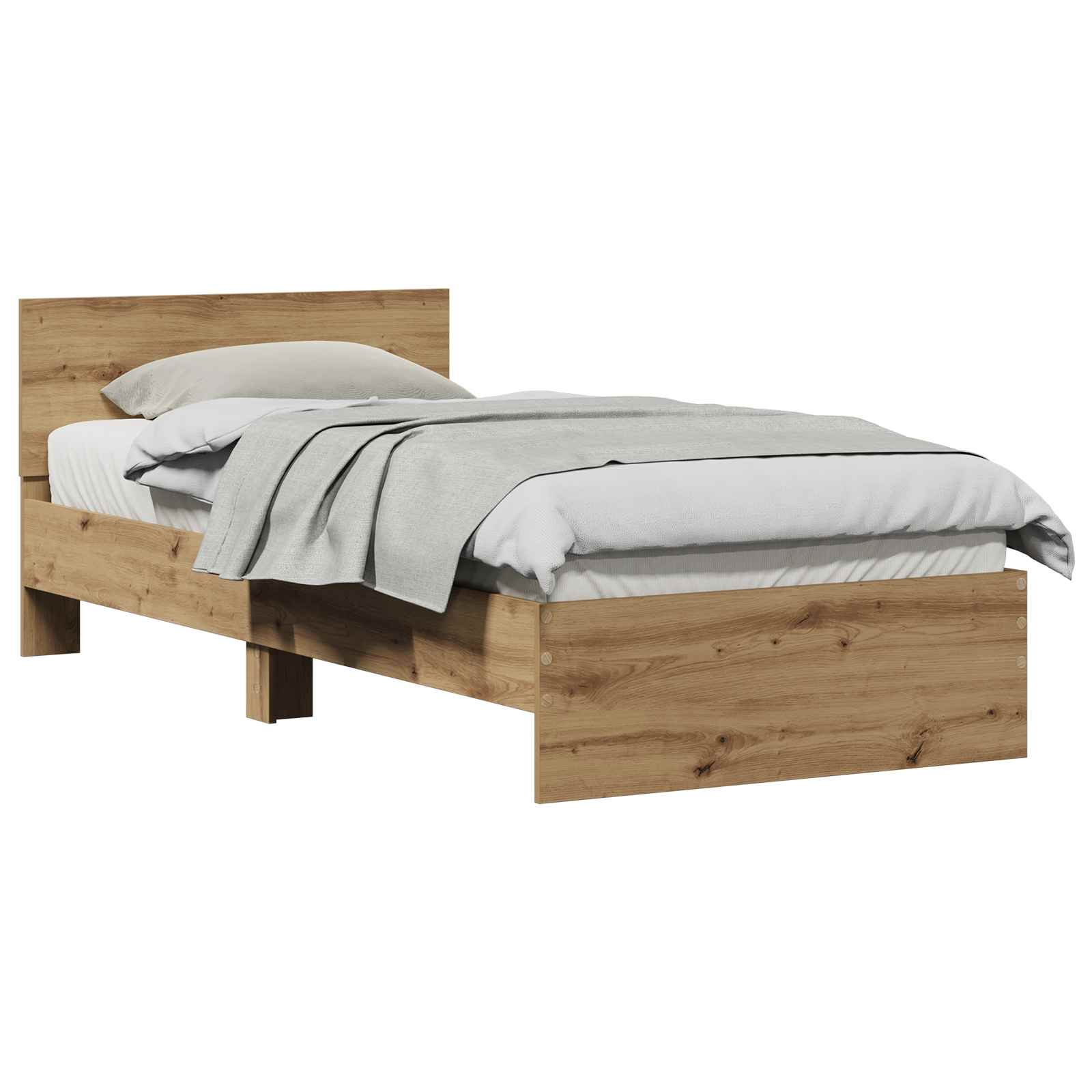Estructura de cama con cabecero Roble Artesanal 80 x 200 cm