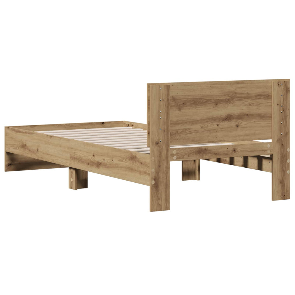 Estructura de cama con cabecero Roble Artesanal 80 x 200 cm