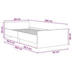 Estructura de cama con cabecero Blanco 80 x 200 cm
