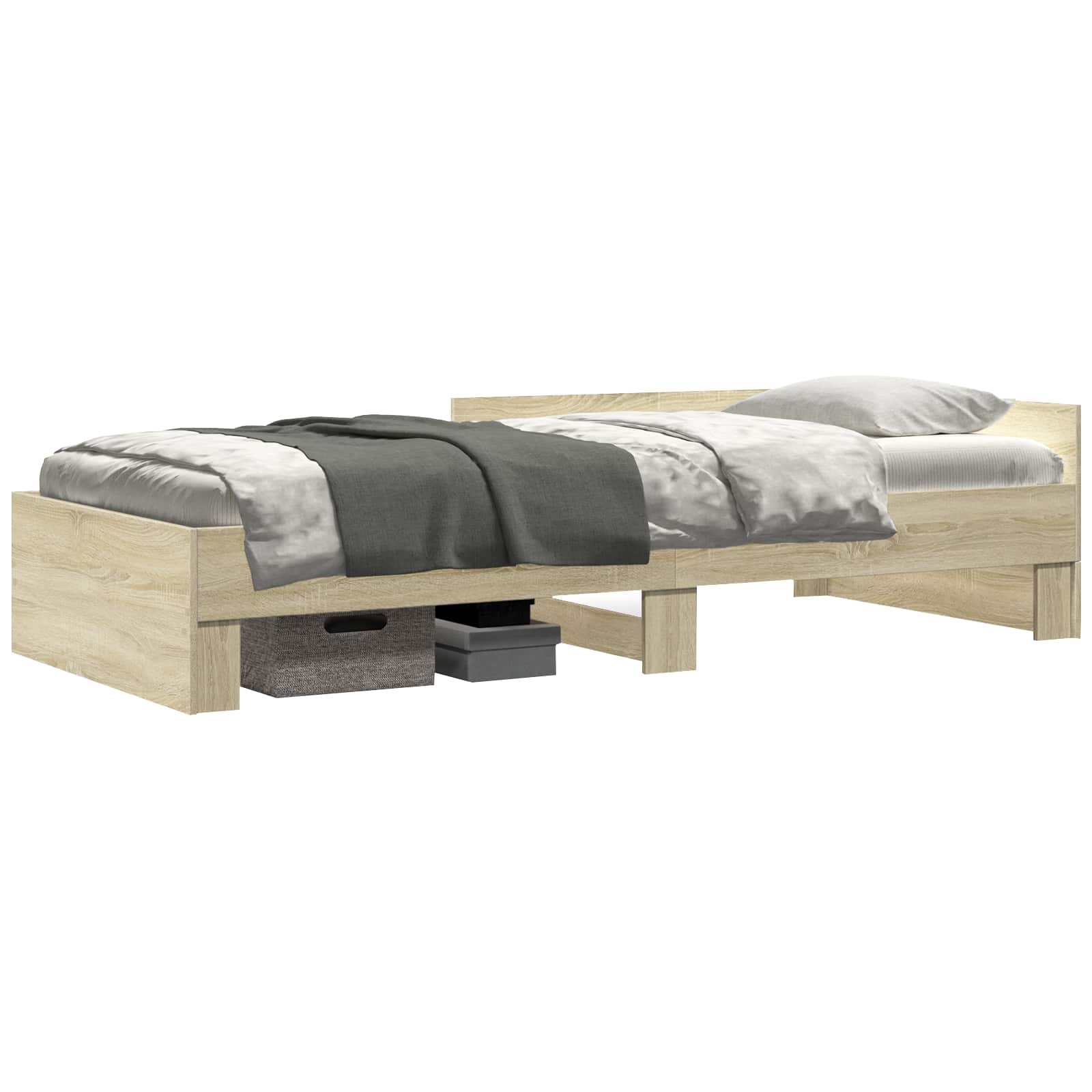 Estructura de cama con cabecero Roble Sonoma 80 x 200 cm