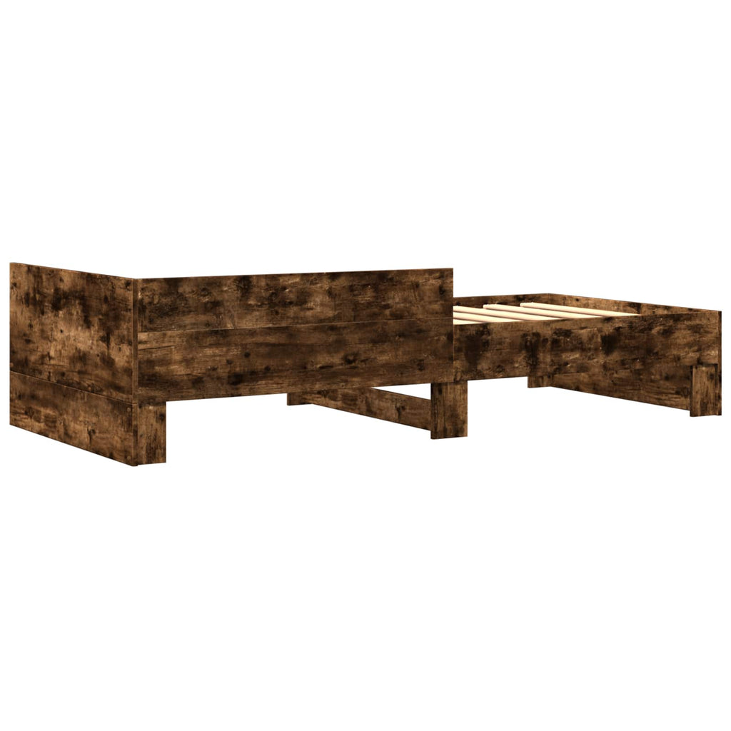 Estructura de cama con cabecero Roble Ahumado 80 x 200 cm