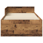 Estructura de cama con cabecero Madera envejecida 80 x 200 cm