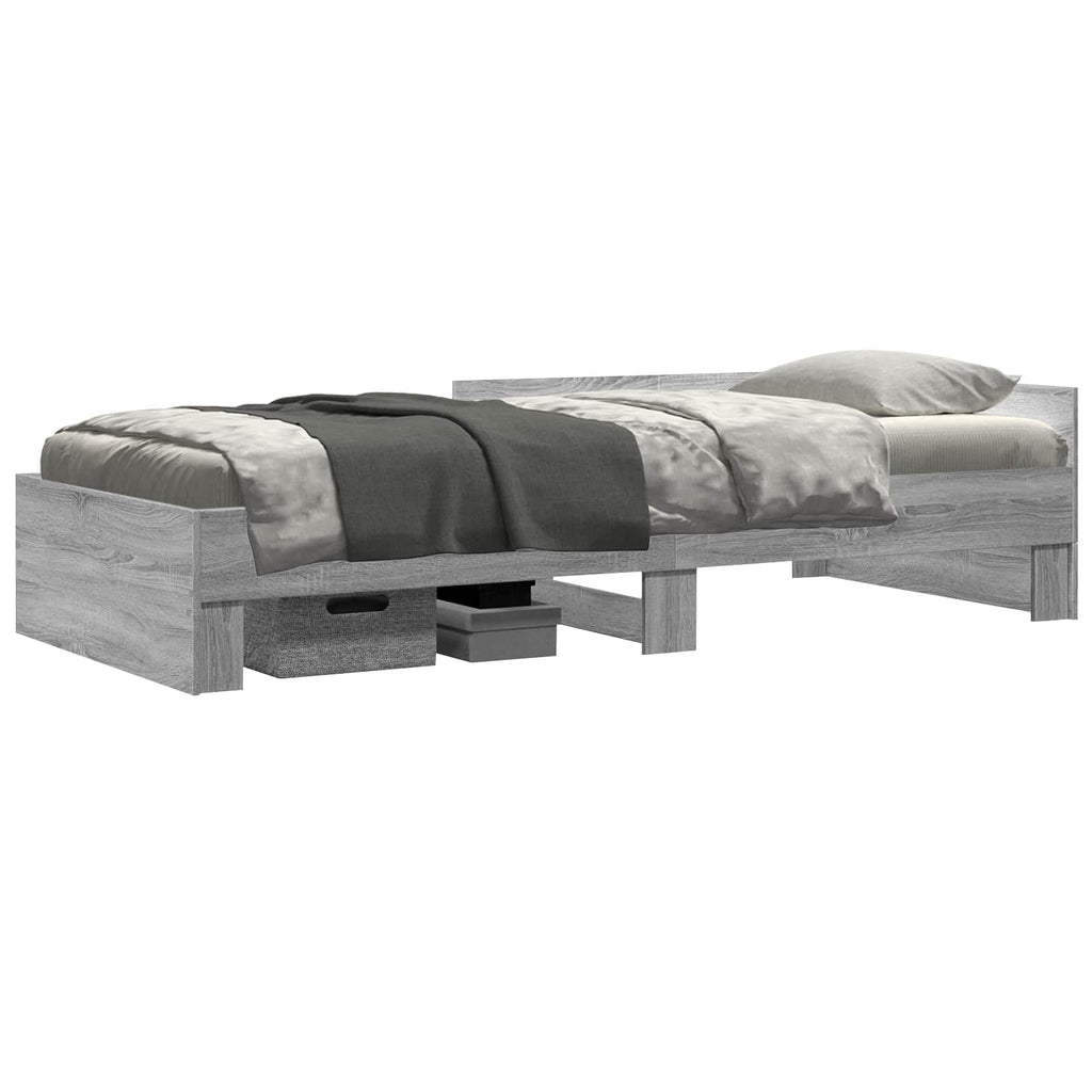 Estructura de cama con cabecero Sonoma gris 80 x 200 cm