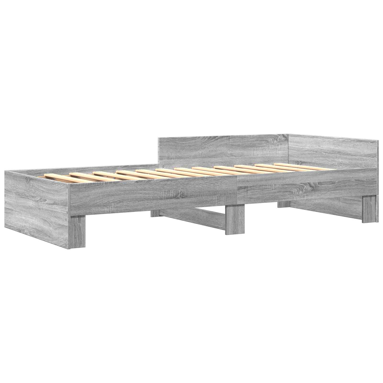 Estructura de cama con cabecero Sonoma gris 80 x 200 cm