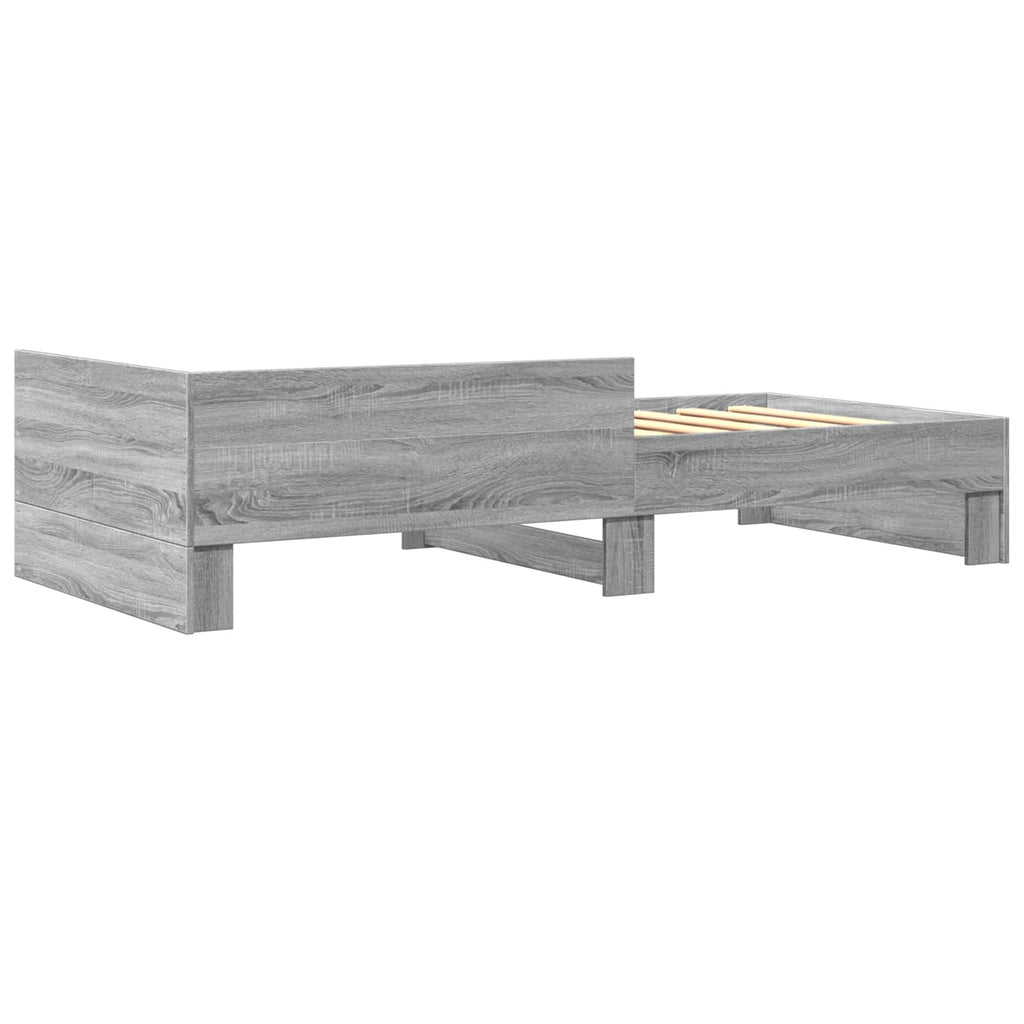 Estructura de cama con cabecero Sonoma gris 80 x 200 cm