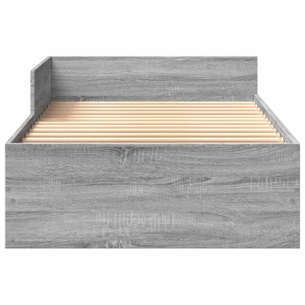 Estructura de cama con cabecero Sonoma gris 80 x 200 cm