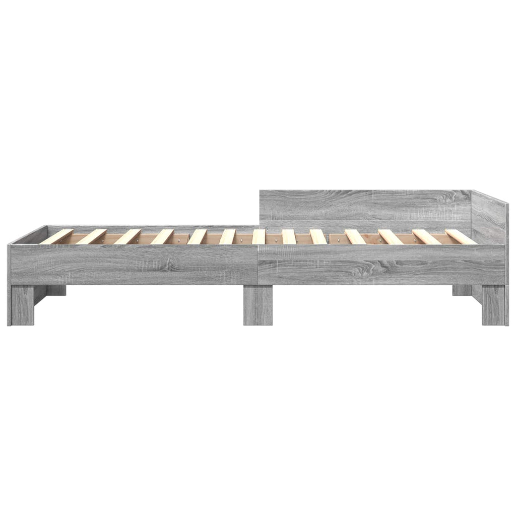 Estructura de cama con cabecero Sonoma gris 80 x 200 cm