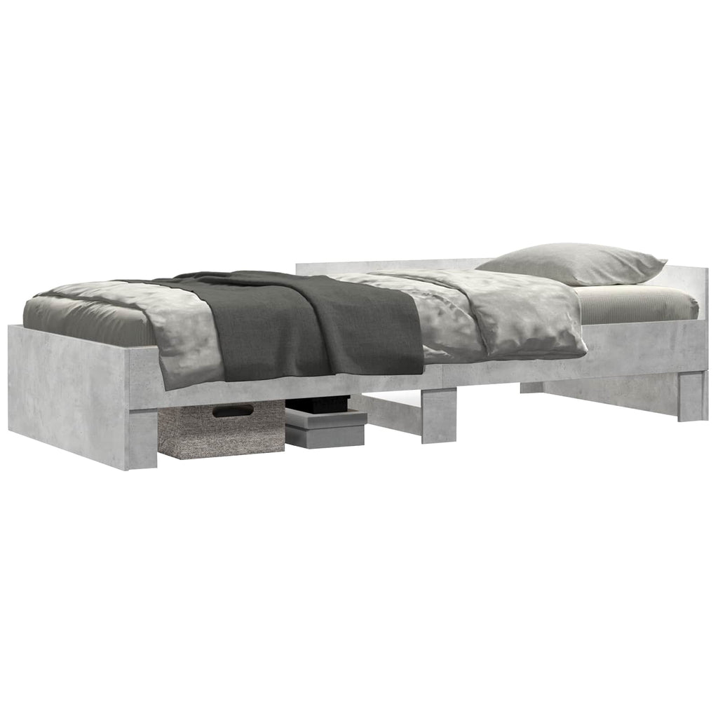 Estructura de cama con cabecero Gris Hormigón 80 x 200 cm