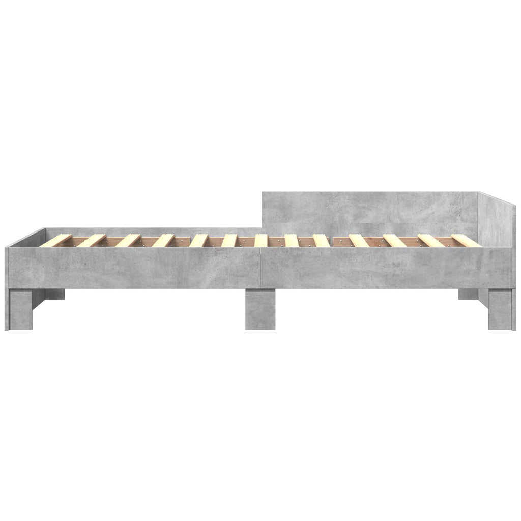 Estructura de cama con cabecero Gris Hormigón 80 x 200 cm