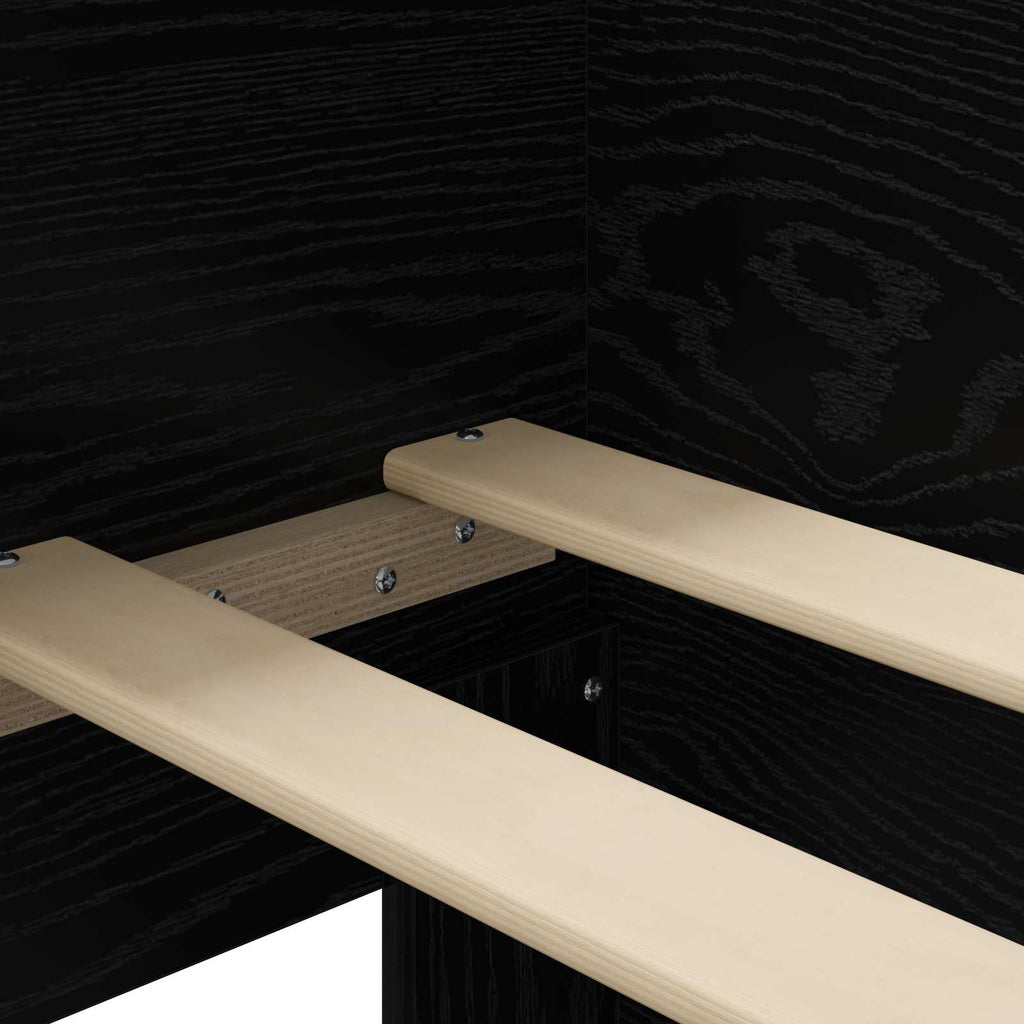 Estructura de cama con cabecero Roble Negro 80 x 200 cm