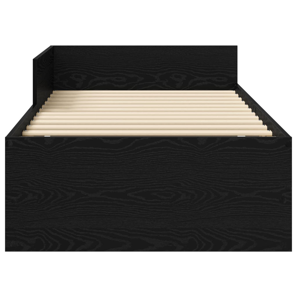 Estructura de cama con cabecero Roble Negro 80 x 200 cm