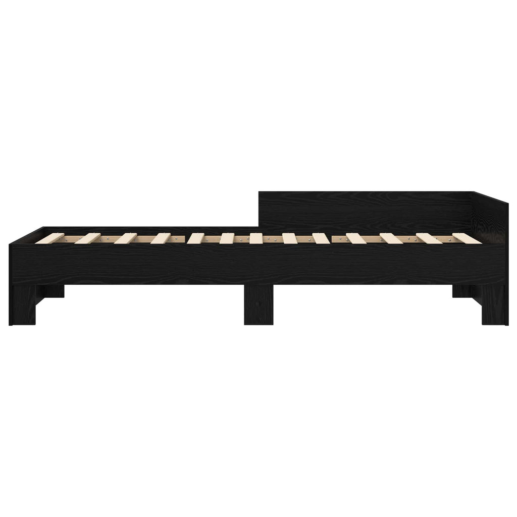 Estructura de cama con cabecero Roble Negro 80 x 200 cm