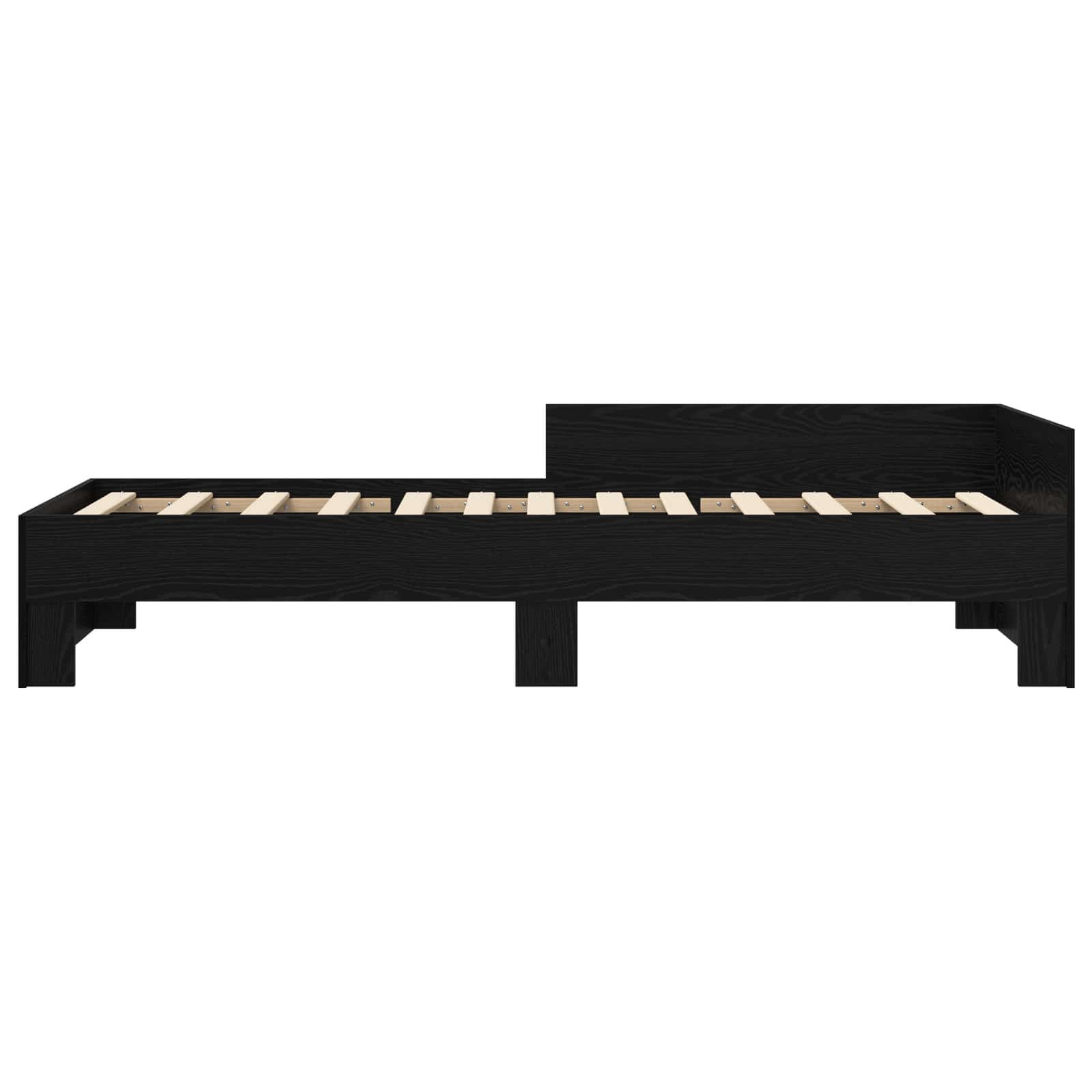 Estructura de cama con cabecero Roble Negro 80 x 200 cm