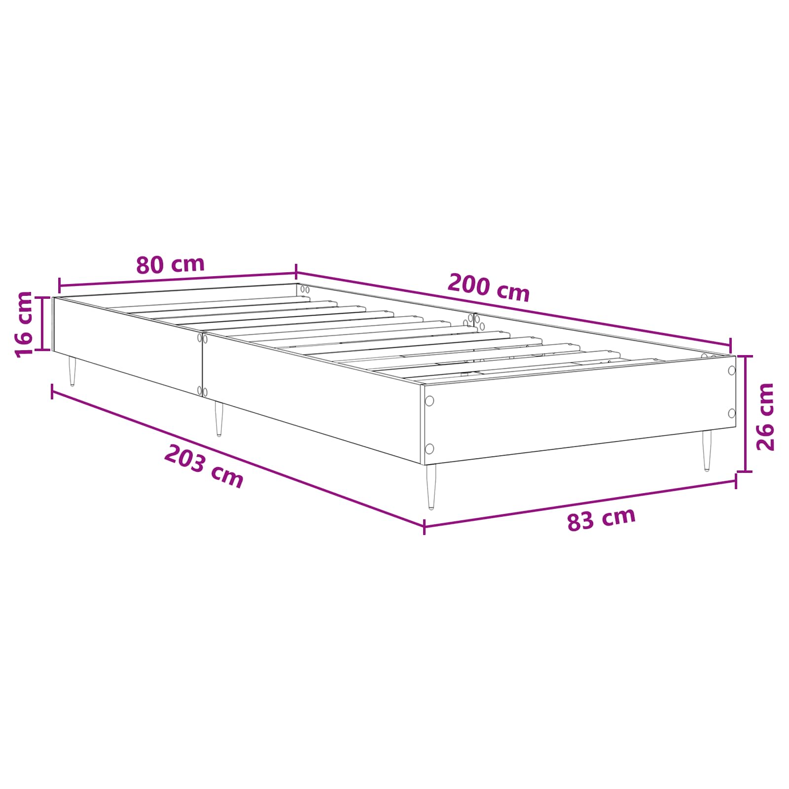 Estructura de cama Blanco 80 x 200 cm Madera de ingeniería