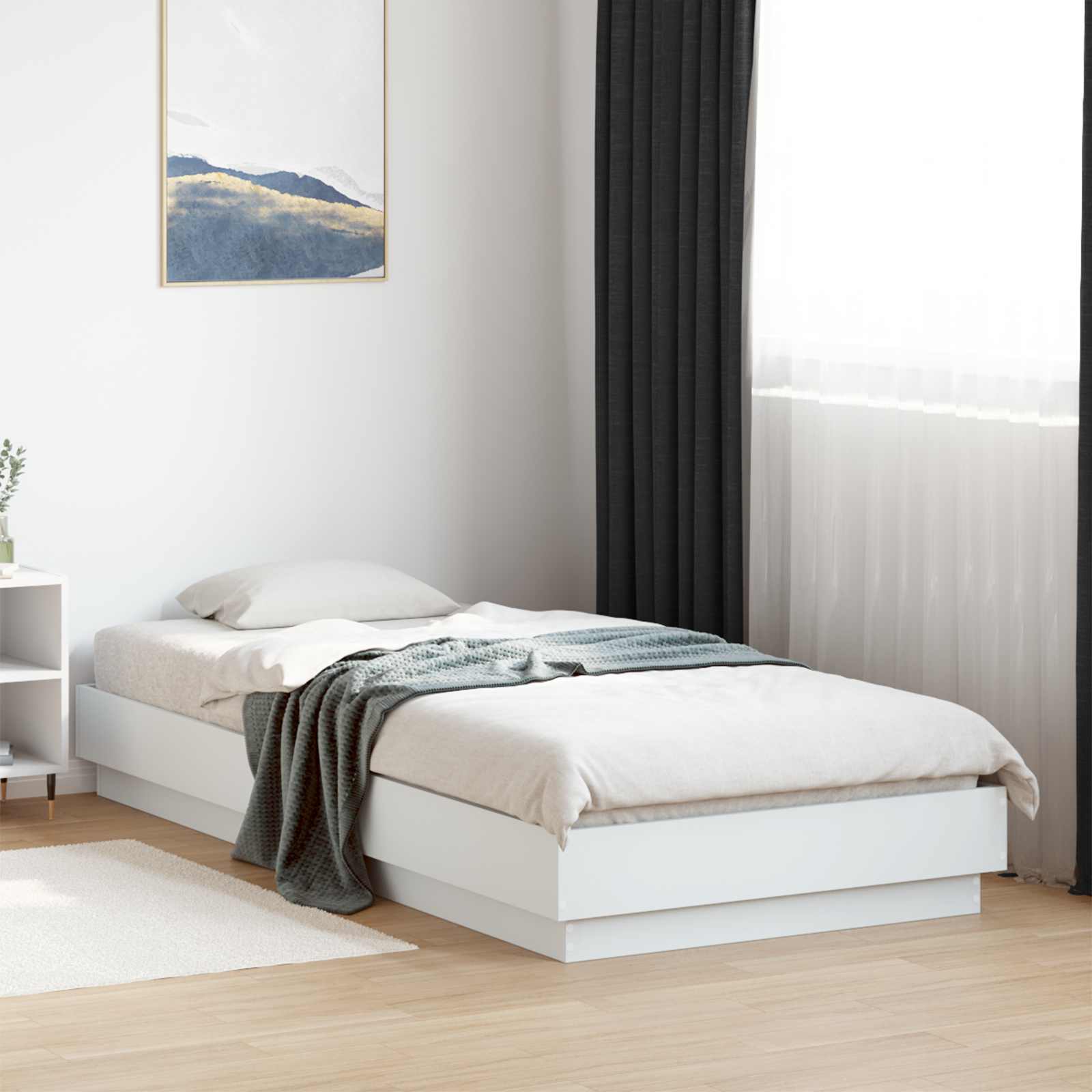 Estrutura de cama 100 x 200 cm Madeira de pinho maciço