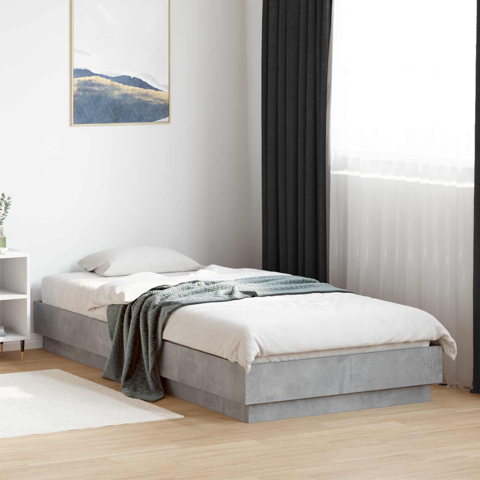 Estrutura de cama 100 x 200 cm Madeira de pinho maciço