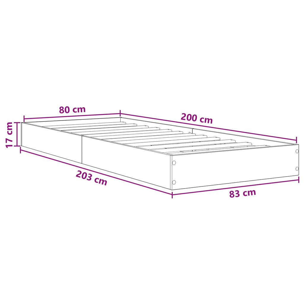 Estructura de cama de suelo Blanco 80 x 200 cm
