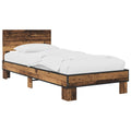Estructura de cama con cabecero Madera envejecida 80 x 200 cm