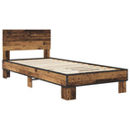 Estructura de cama con cabecero Madera envejecida 80 x 200 cm