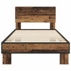 Estructura de cama con cabecero Madera envejecida 80 x 200 cm
