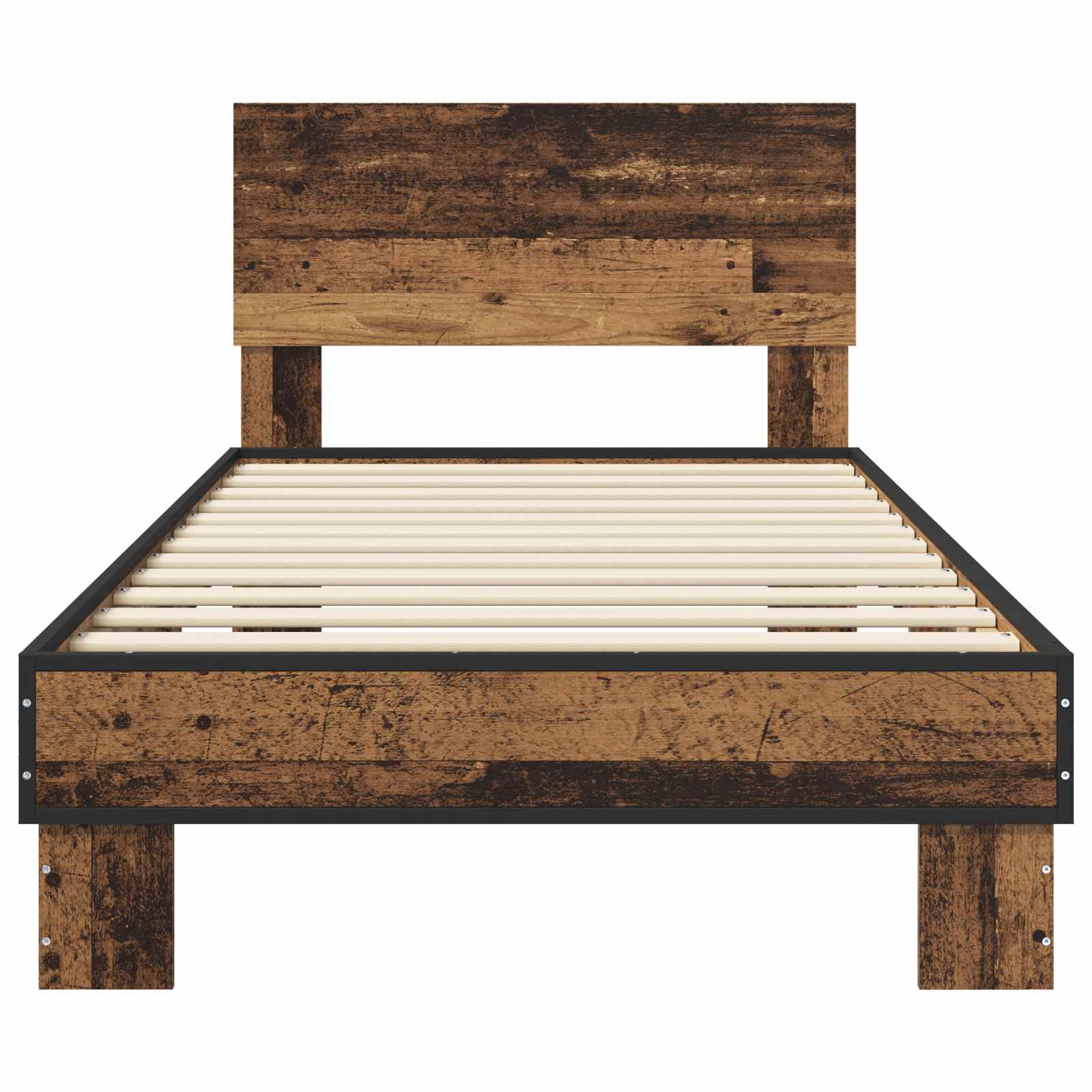 Estructura de cama con cabecero Madera envejecida 80 x 200 cm