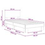 Estructura de cama con cabecero Madera envejecida 80 x 200 cm