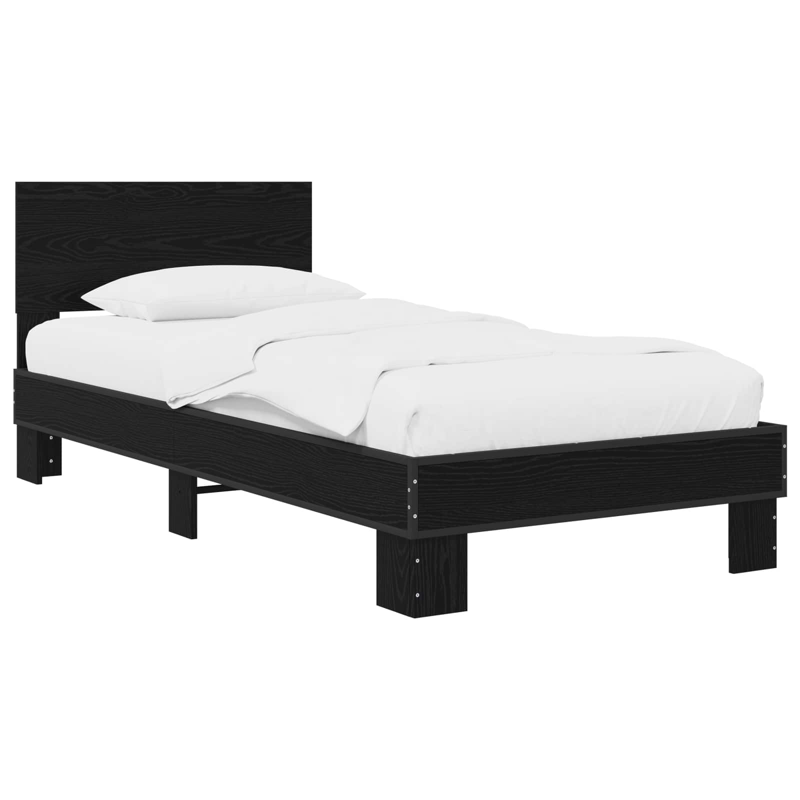 Estrutura de cama com cabeceira Madeira envelhecida 80 x 200 cm