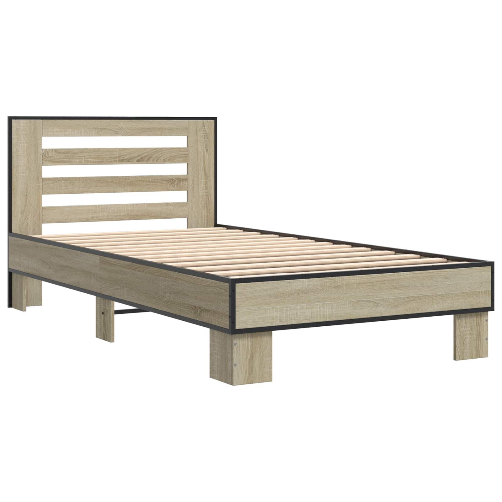 Estructura de cama con cabecero Roble Sonoma 80 x 200 cm
