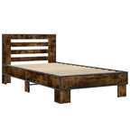 Estructura de cama con cabecero Roble Ahumado 80 x 200 cm