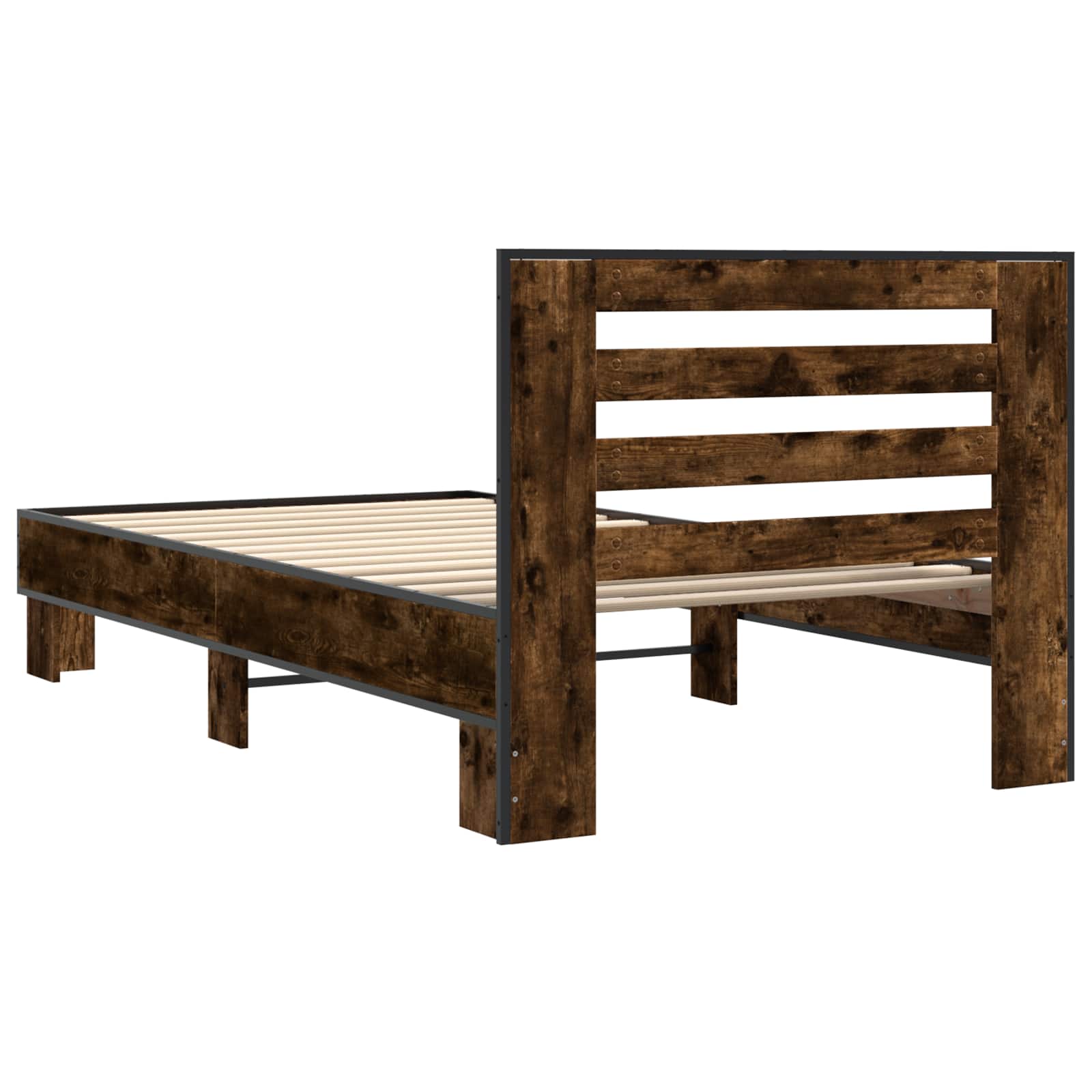 Estructura de cama con cabecero Roble Ahumado 80 x 200 cm