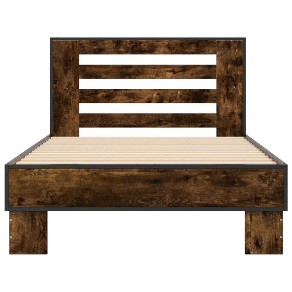 Estructura de cama con cabecero Roble Ahumado 80 x 200 cm