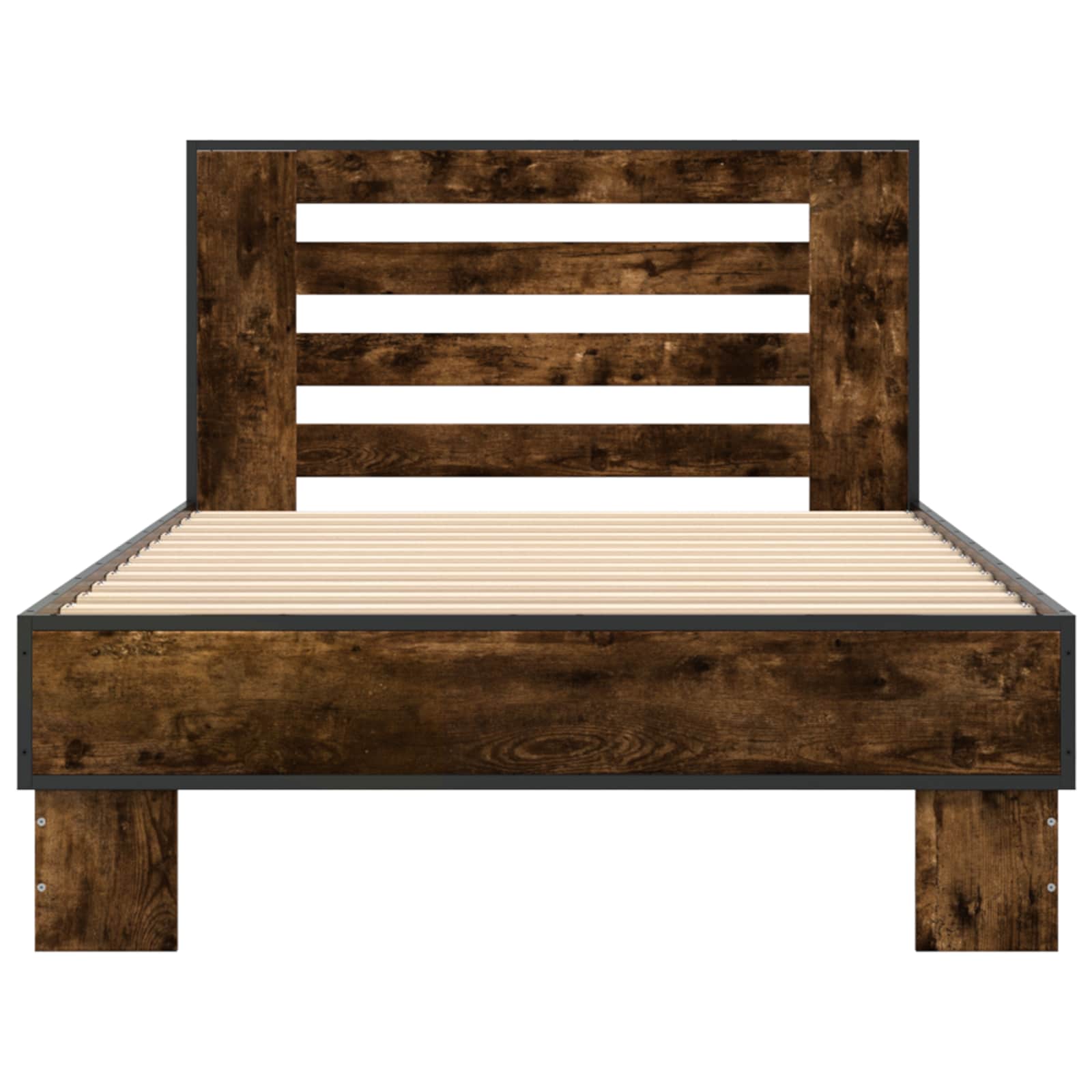 Estructura de cama con cabecero Roble Ahumado 80 x 200 cm