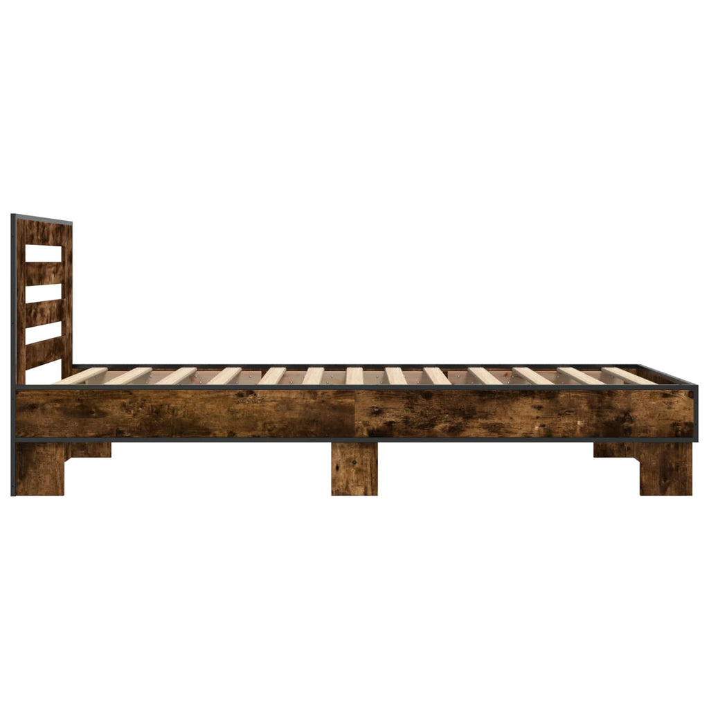 Estructura de cama con cabecero Roble Ahumado 80 x 200 cm