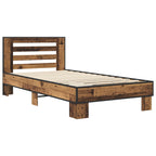 Estructura de cama con cabecero Madera envejecida 80 x 200 cm
