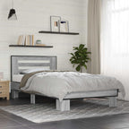 Estructura de cama con cabecero Sonoma gris 80 x 200 cm
