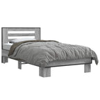 Estructura de cama con cabecero Sonoma gris 80 x 200 cm