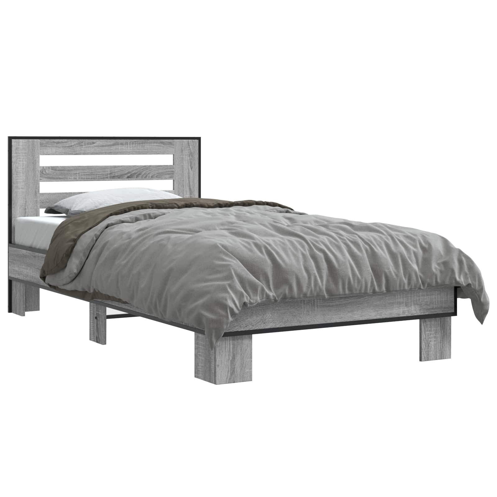 Estructura de cama con cabecero Sonoma gris 80 x 200 cm