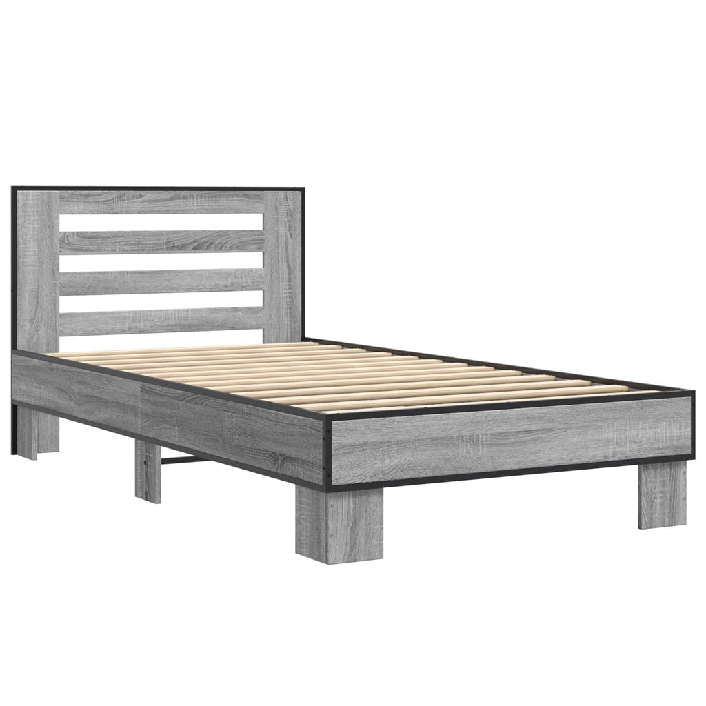 Estructura de cama con cabecero Sonoma gris 80 x 200 cm