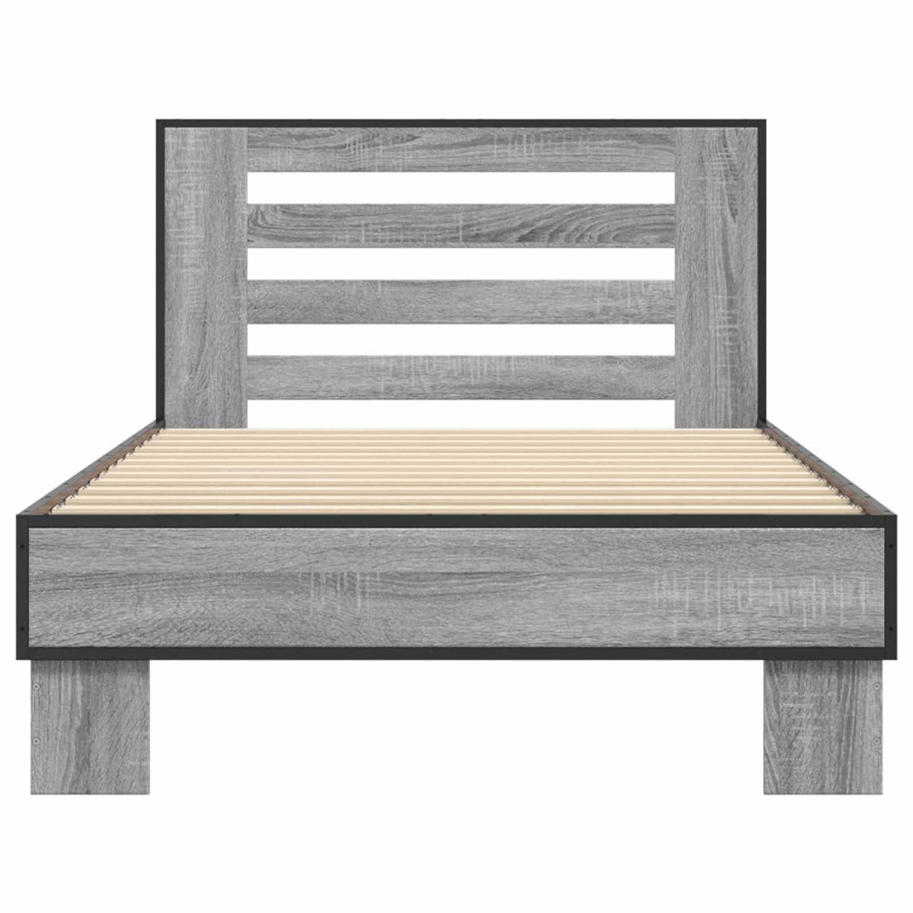 Estructura de cama con cabecero Sonoma gris 80 x 200 cm