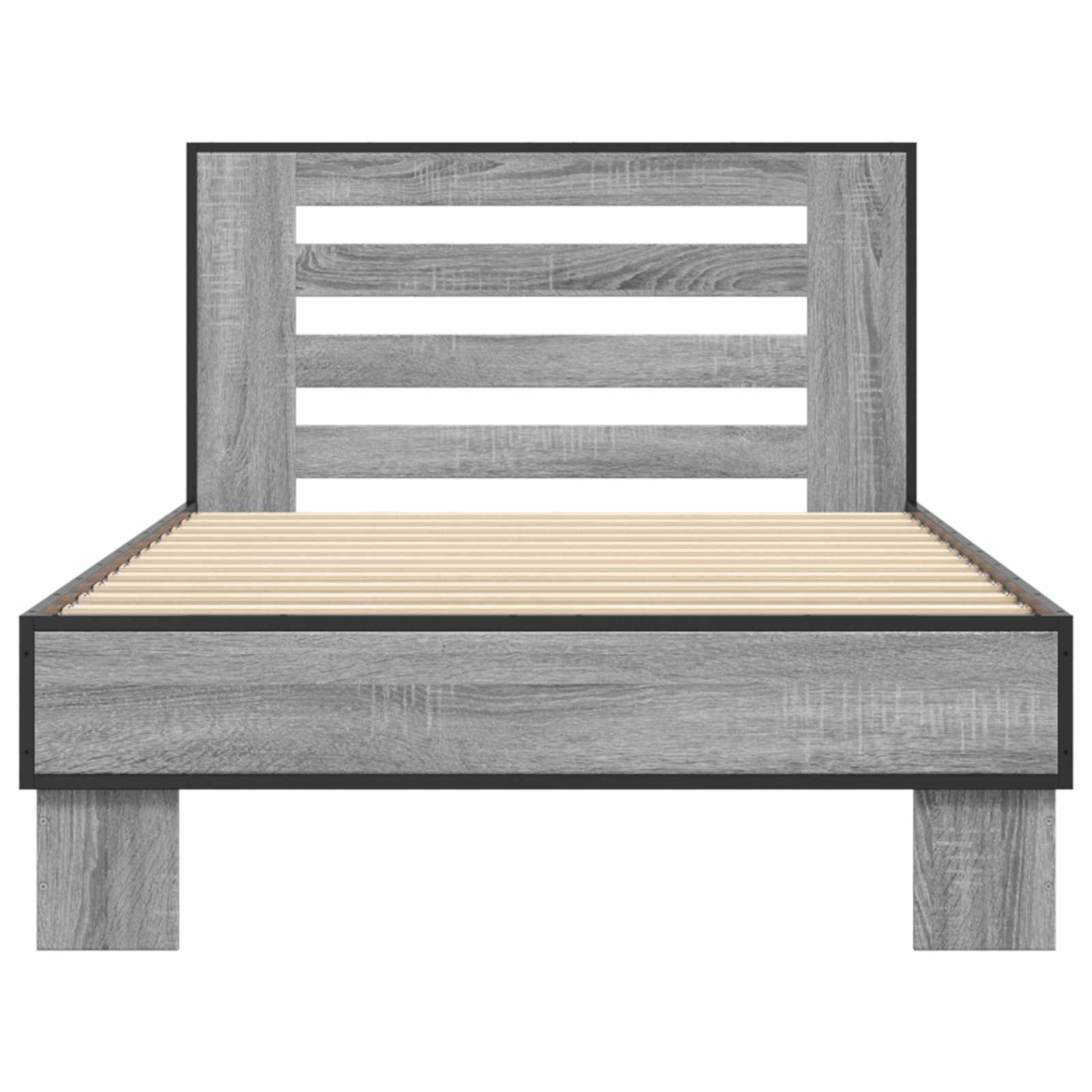 Estructura de cama con cabecero Sonoma gris 80 x 200 cm