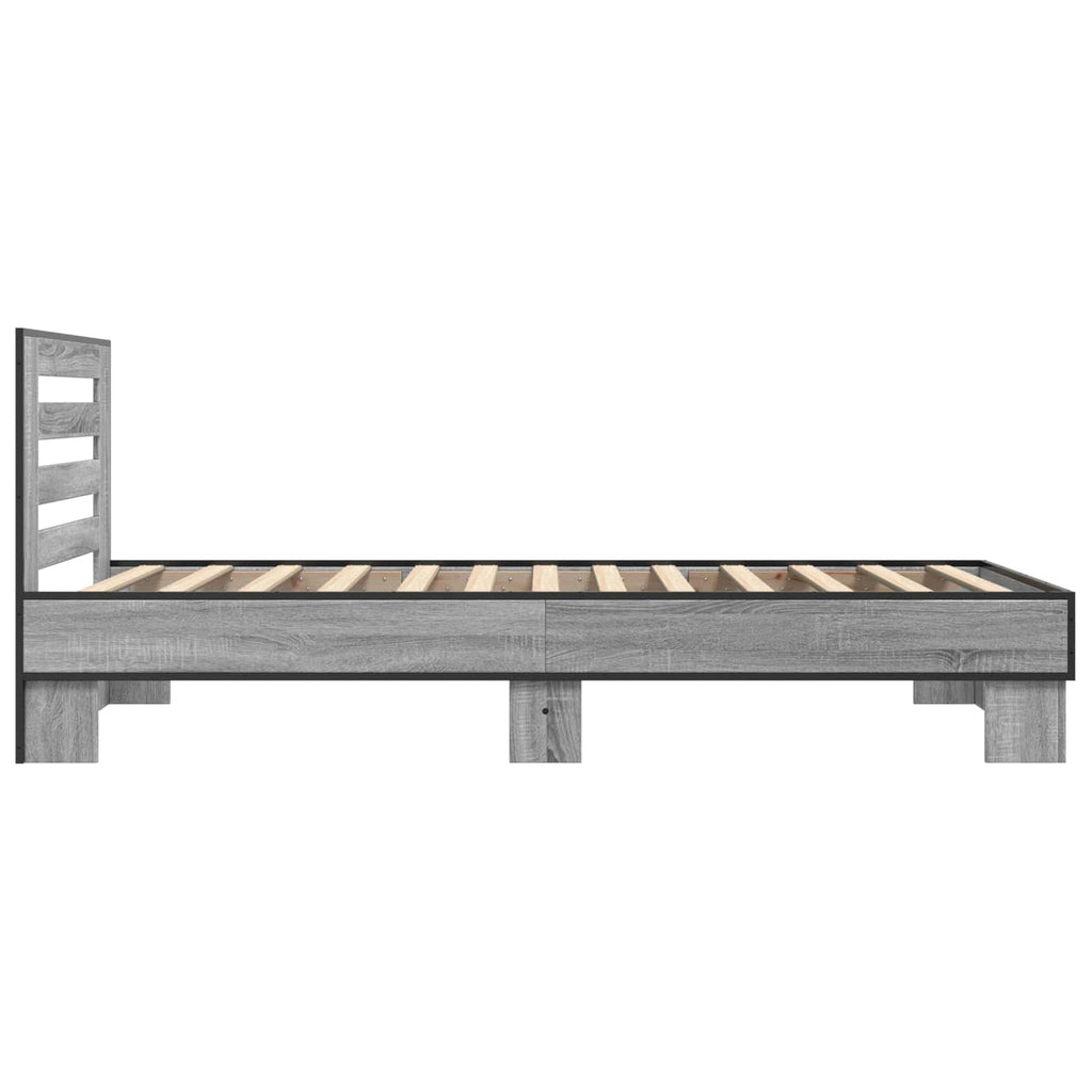 Estructura de cama con cabecero Sonoma gris 80 x 200 cm