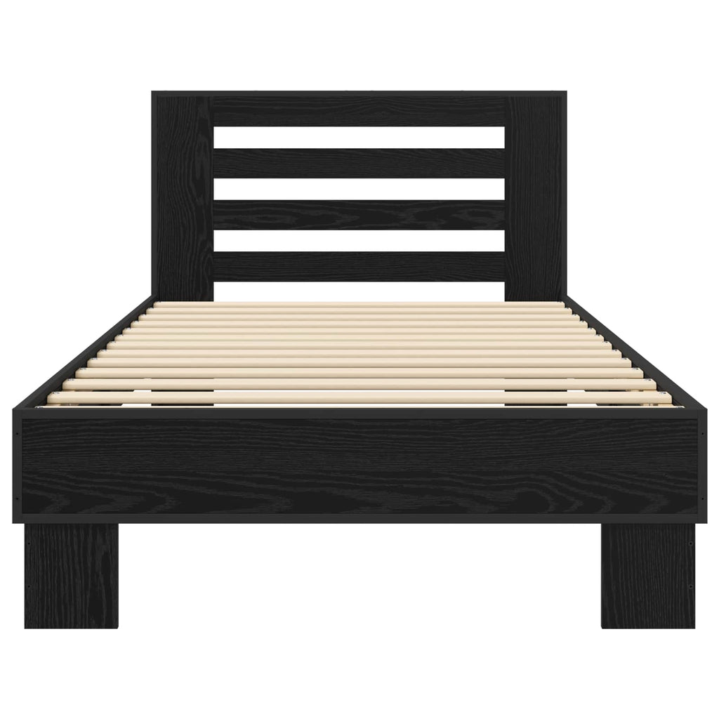 Estructura de cama con cabecero Roble Negro 80 x 200 cm