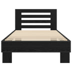 Estructura de cama con cabecero Roble Negro 80 x 200 cm