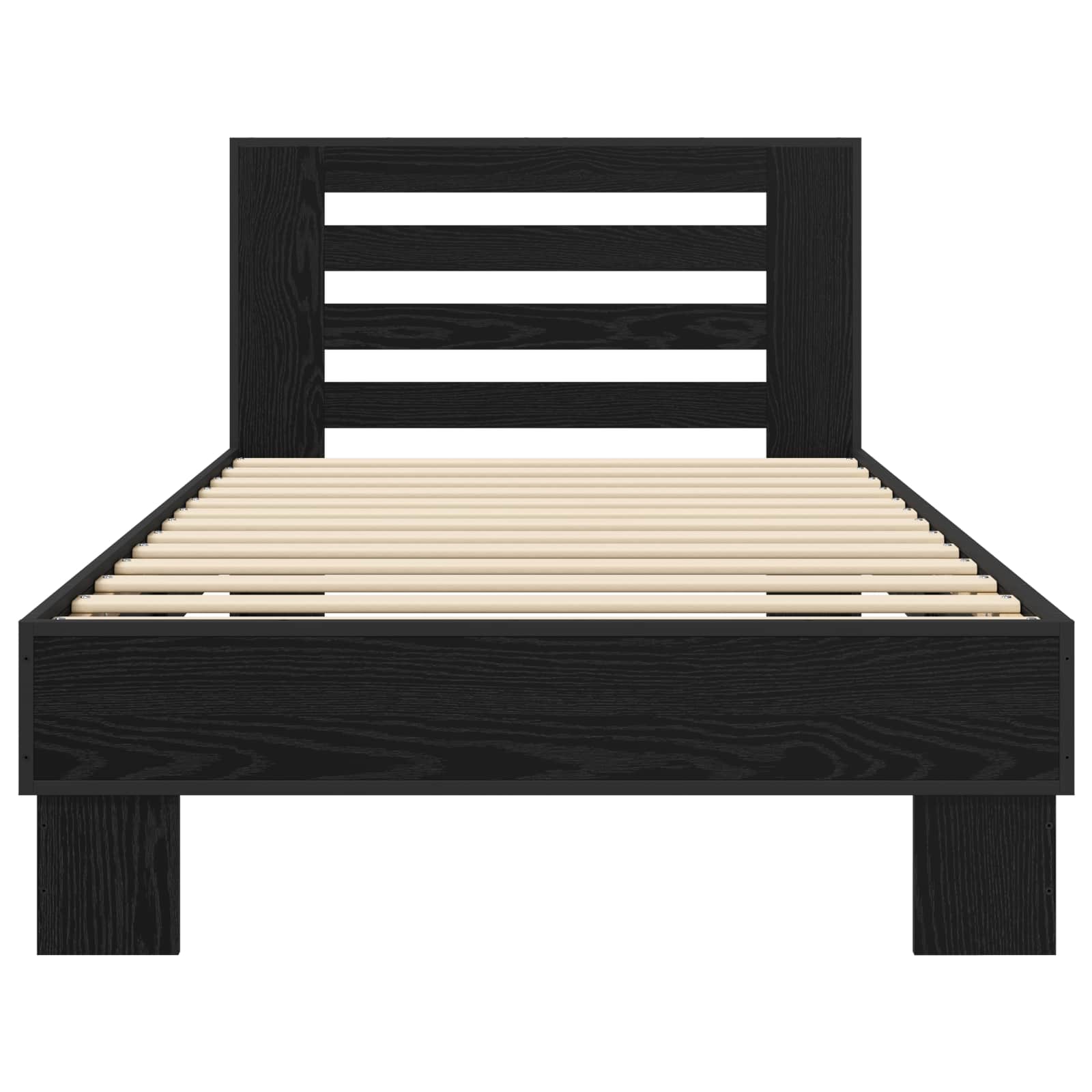 Estructura de cama con cabecero Roble Negro 80 x 200 cm