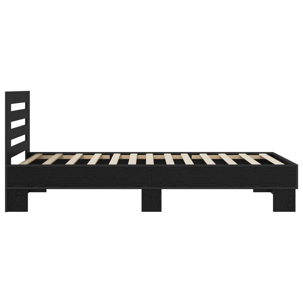 Estructura de cama con cabecero Roble Negro 80 x 200 cm