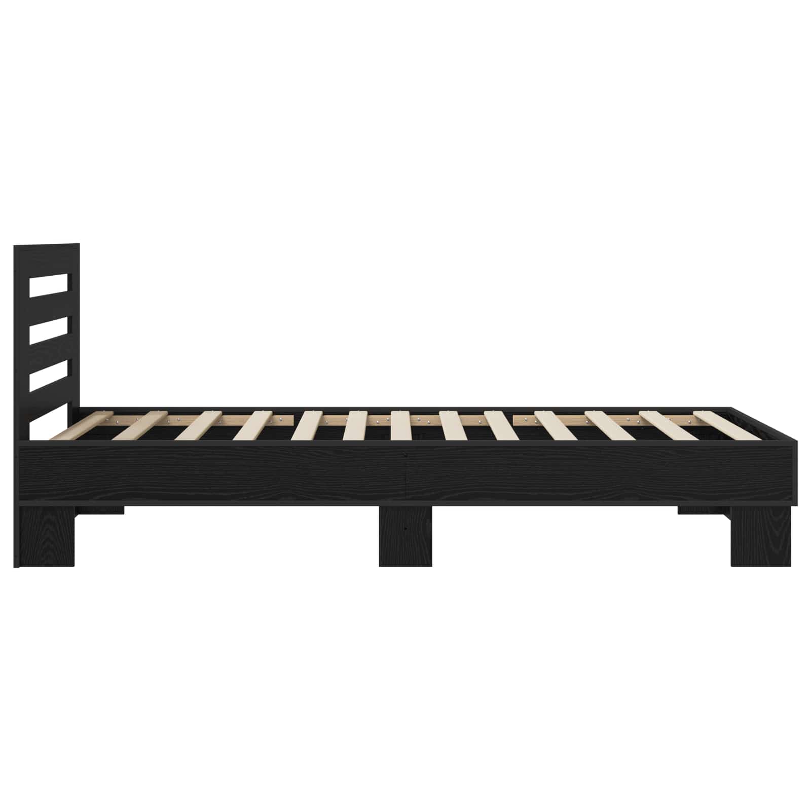 Estructura de cama con cabecero Roble Negro 80 x 200 cm
