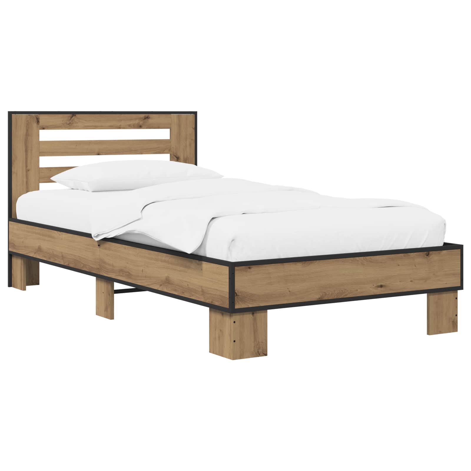 Estructura de cama con cabecero Roble Artesanal 80 x 200 cm